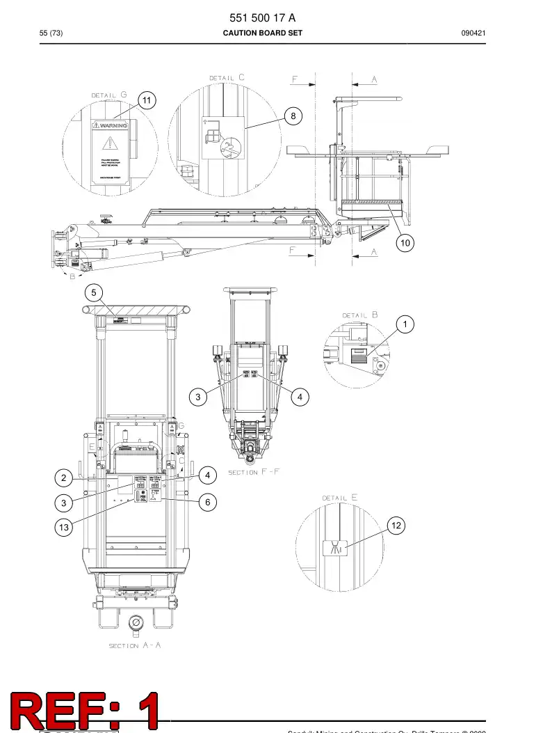 55099040 550 990 40 Decal - Sandvik Technical Drawing