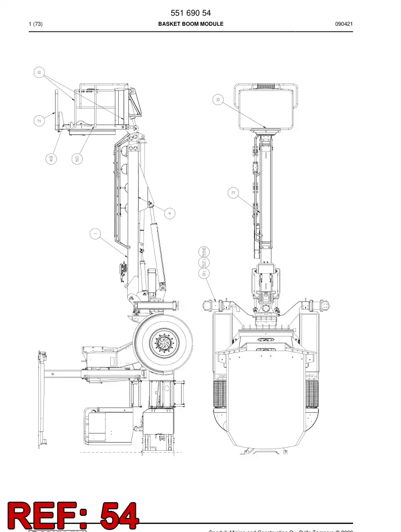 55099041 550 990 41 Sign - Sandvik Technical Drawing