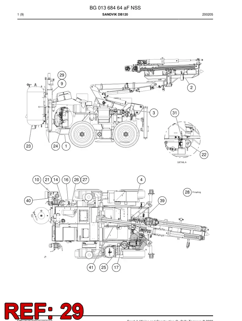 55099053 550 990 53 Belt - Sandvik Technical Drawing