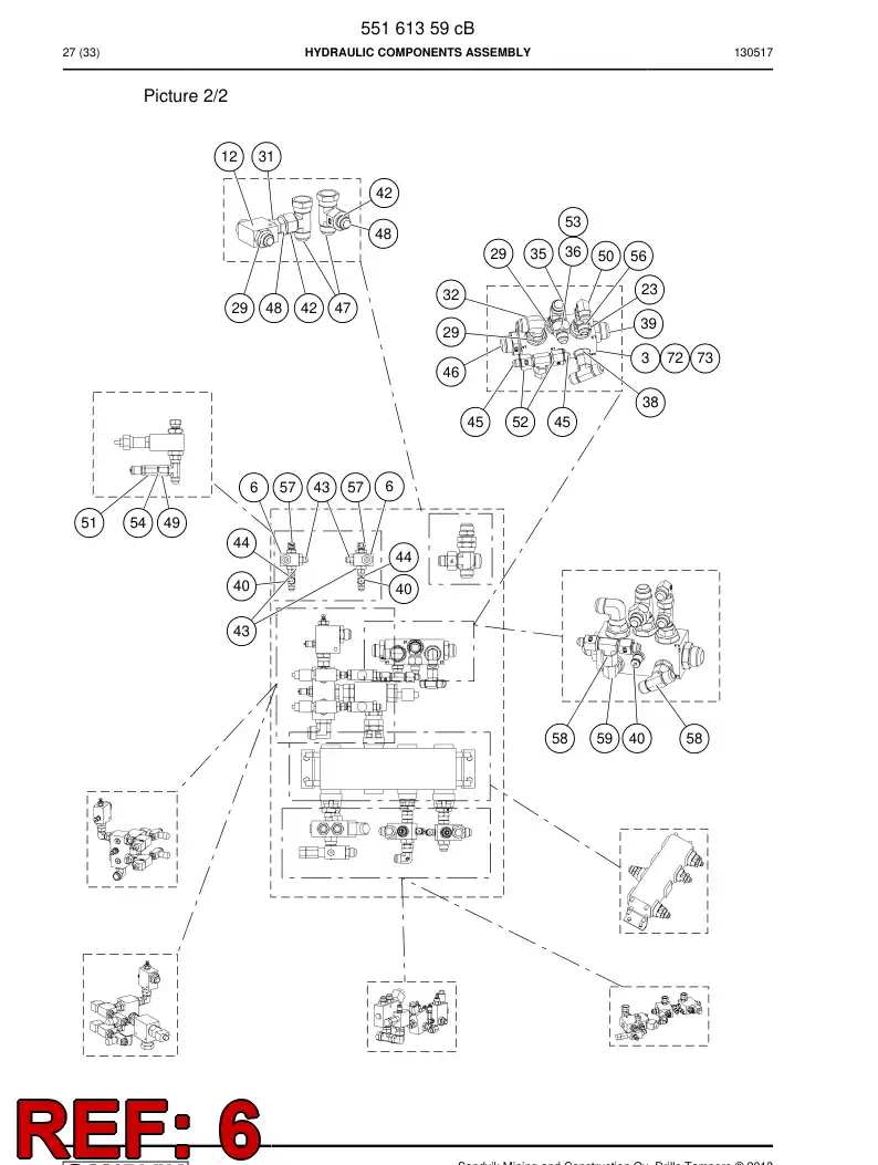 55099417a 550 994 17a Valve, Pressure Relief - Sandvik Technical Drawing