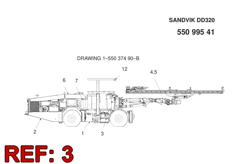 55099534 550 995 34 CARRIER MODULE - Sandvik Technical Drawing
