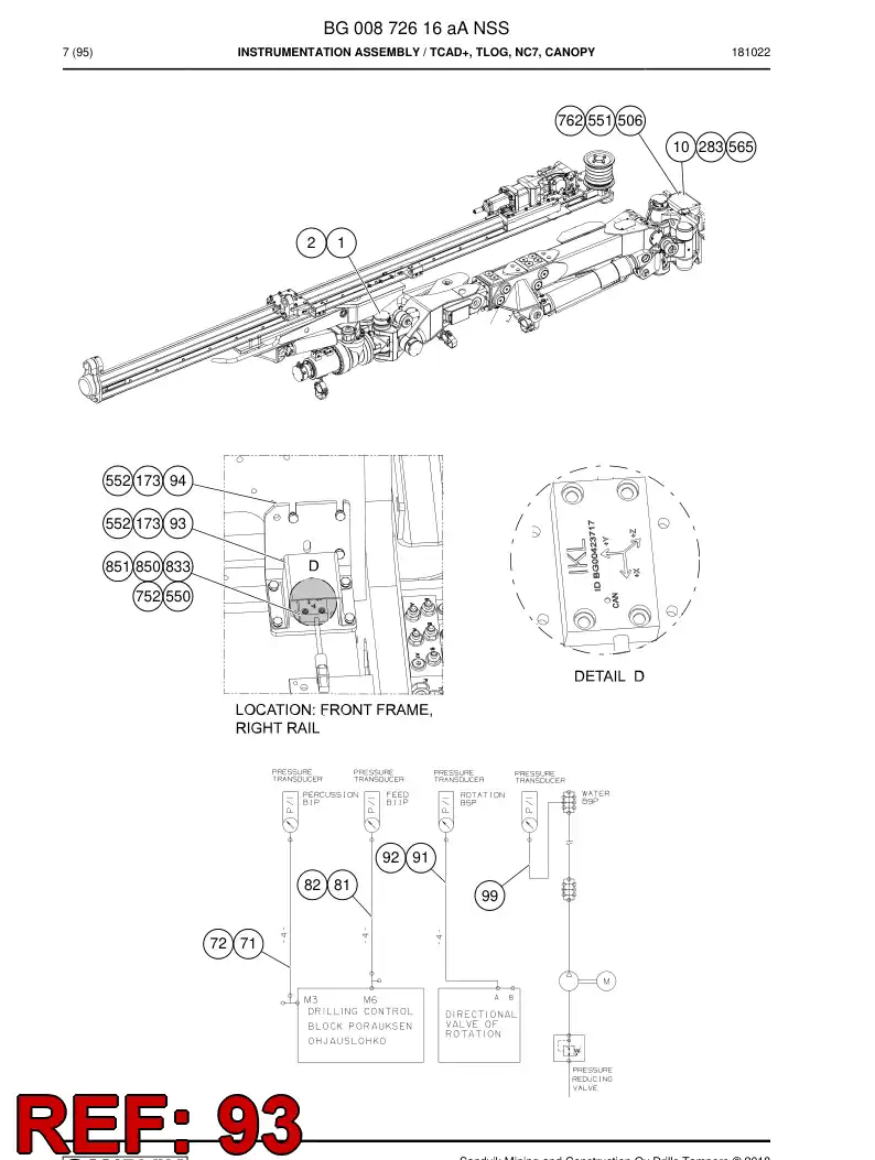 55099563b 550 995 63b Plate, Cover - Sandvik Technical Drawing