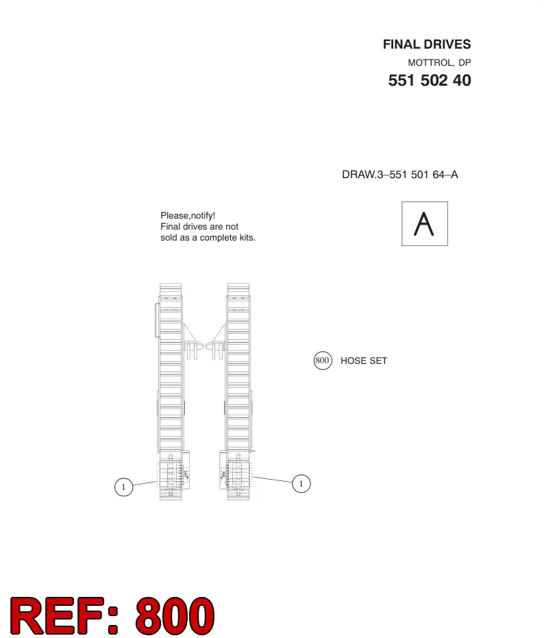 55099603 550 996 03 HOSE SET - Sandvik Technical Drawing