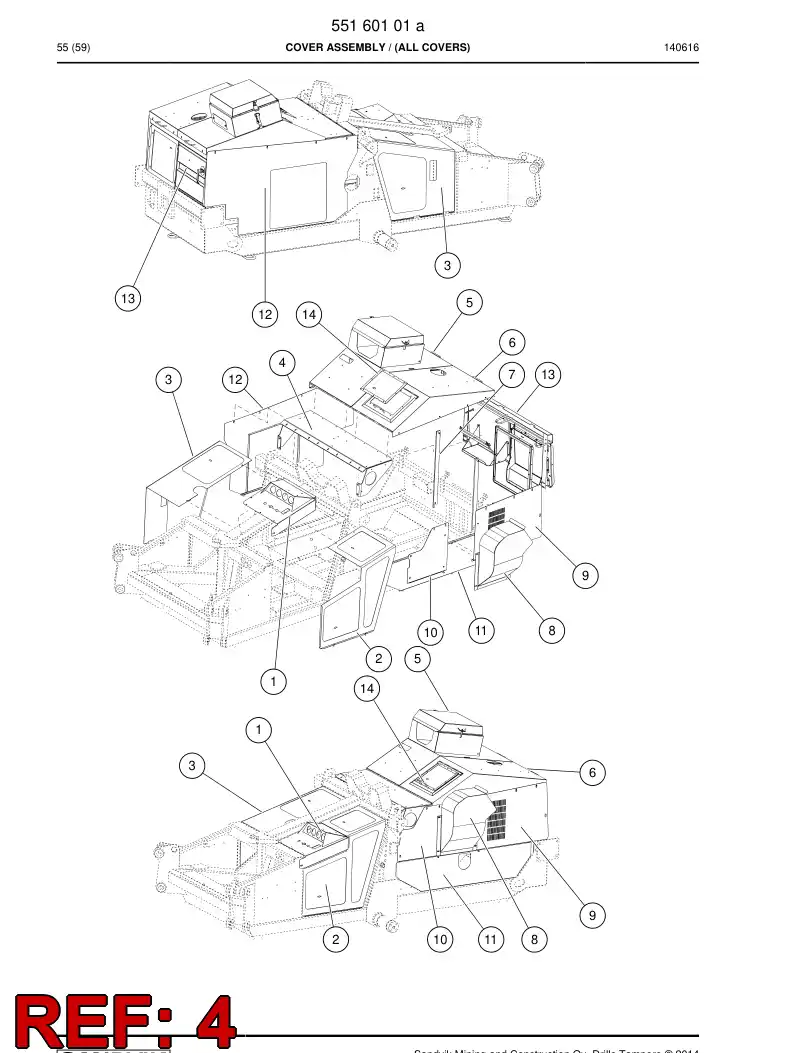 55099635d 550 996 35d Canopy - Sandvik Technical Drawing