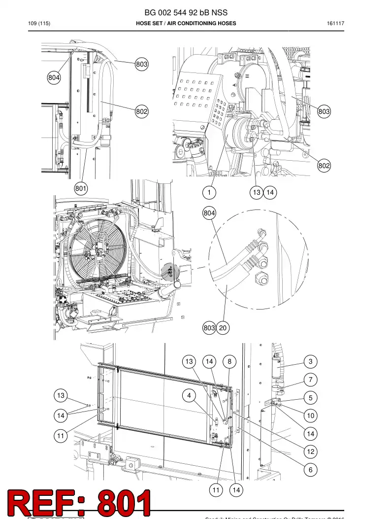 55099668b 550 996 68b Hose Assembly, Refrigeration - Sandvik Technical Drawing