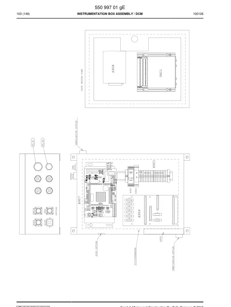 55099697 550 996 97 Instrumentation assembly - Sandvik Technical Drawing
