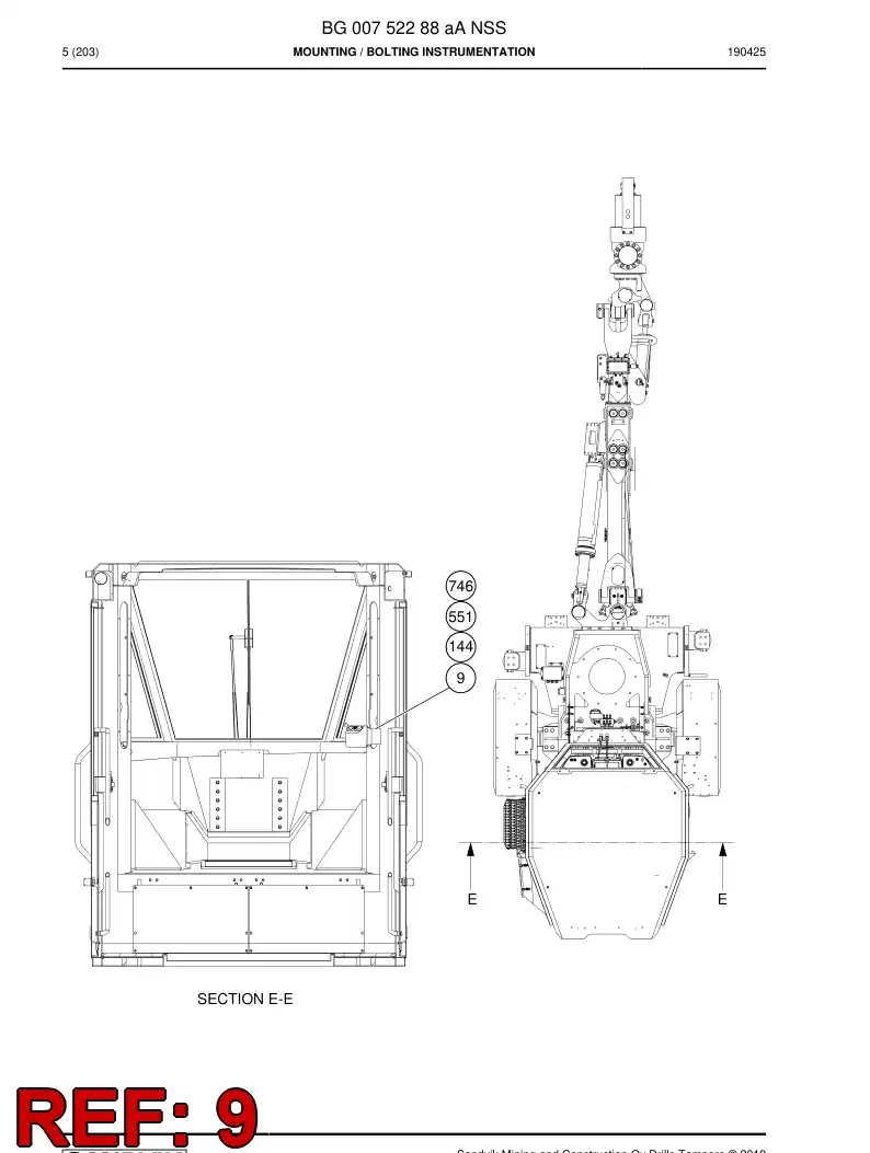 55099728b 550 997 28b Plate, Mounting - Sandvik Technical Drawing
