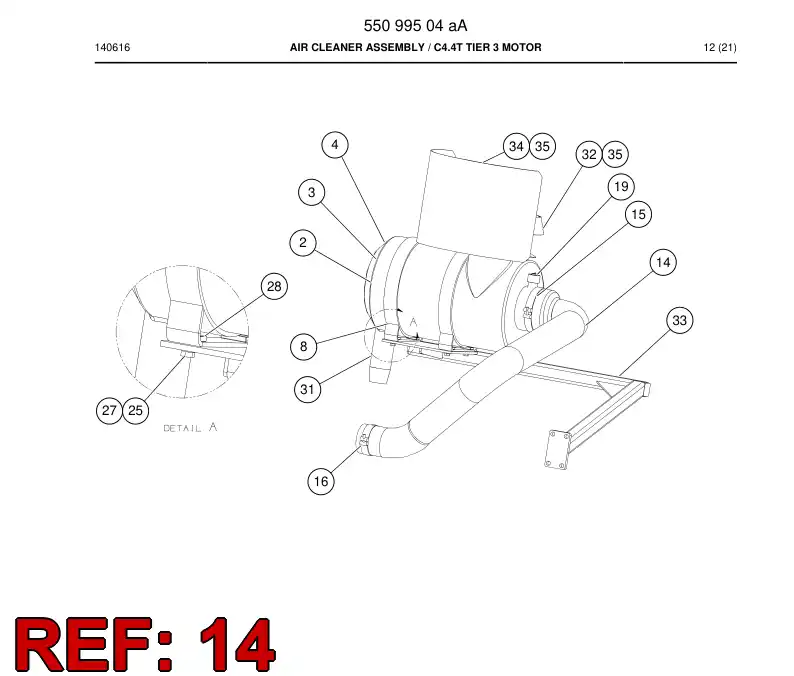 55099807a 550 998 07a Hose - Sandvik Technical Drawing