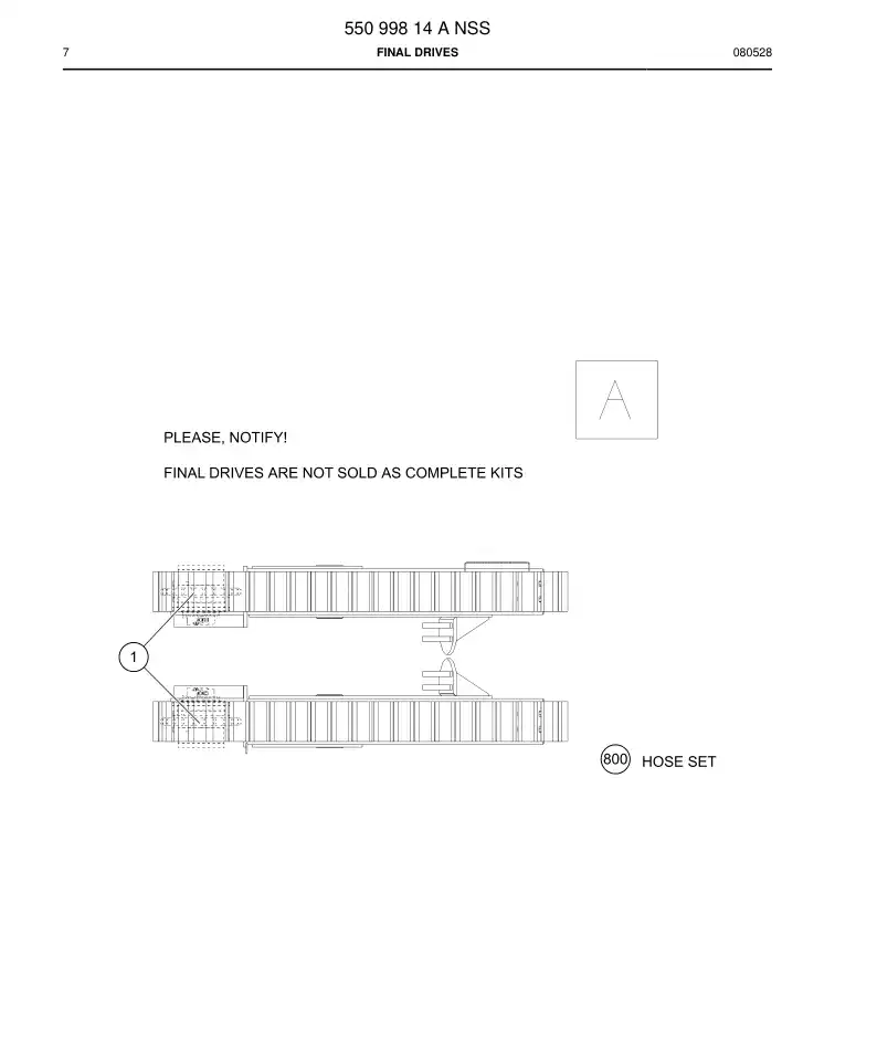 55099814 550 998 14 FINAL DRIVES - Sandvik Technical Drawing