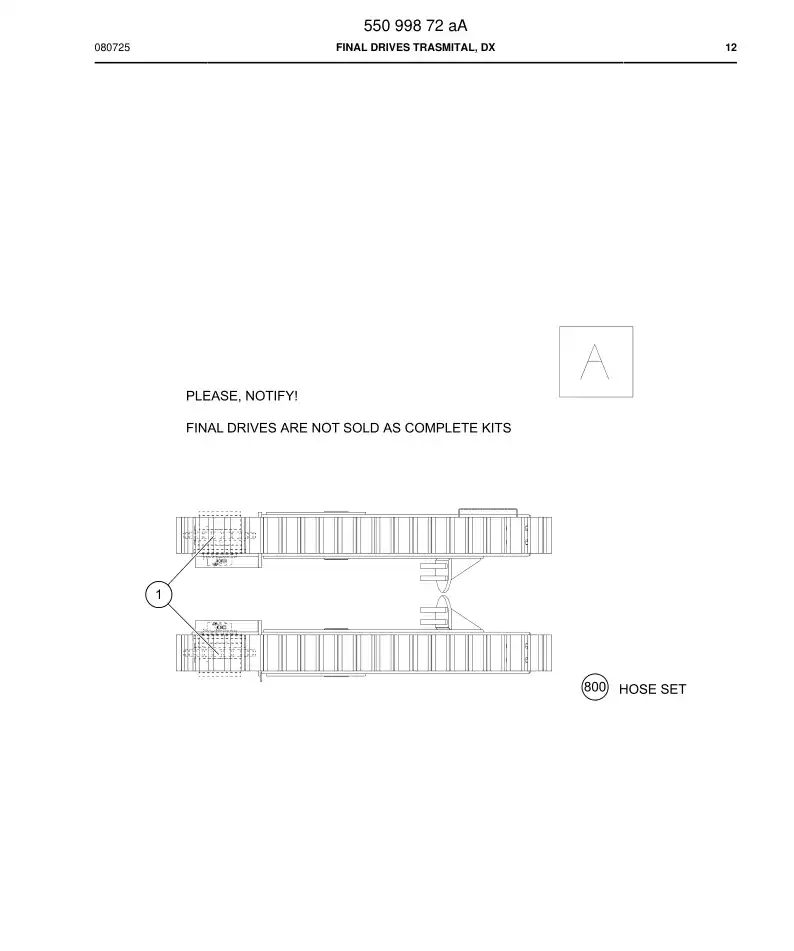 55099872a 550 998 72a Final Drives - Sandvik Technical Drawing
