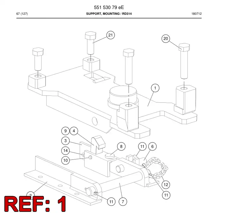 55099928a 550 999 28a Plate, Mounting - Sandvik Technical Drawing