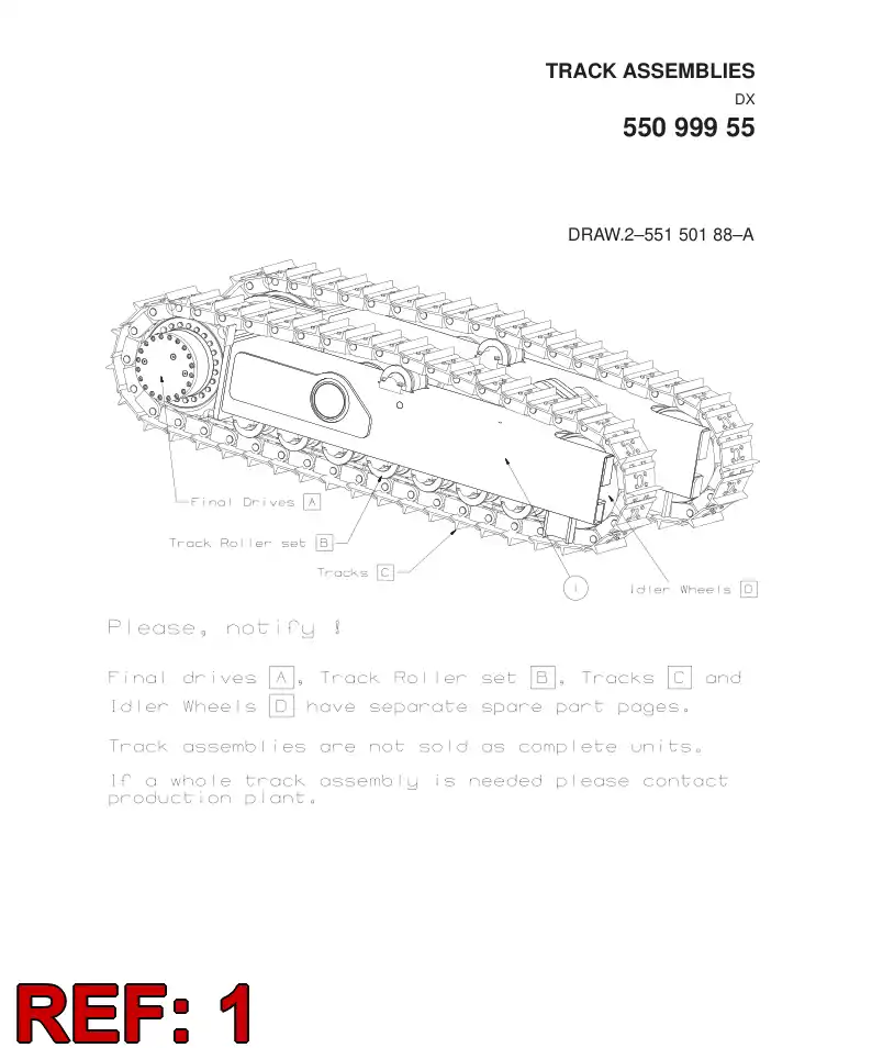 55099956 550 999 56 CRAWLER BEAMS - Sandvik Technical Drawing