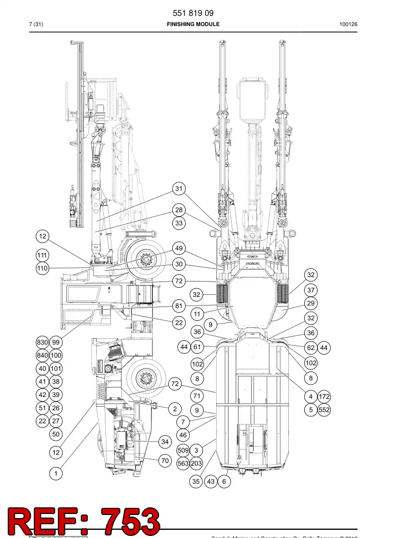 55099967 550 999 67 Sign - Sandvik Technical Drawing
