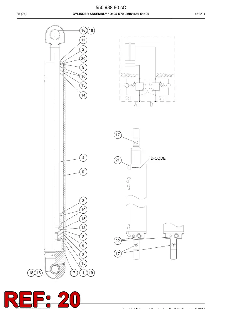 55099982 550 999 82 O-Ring - Sandvik Technical Drawing
