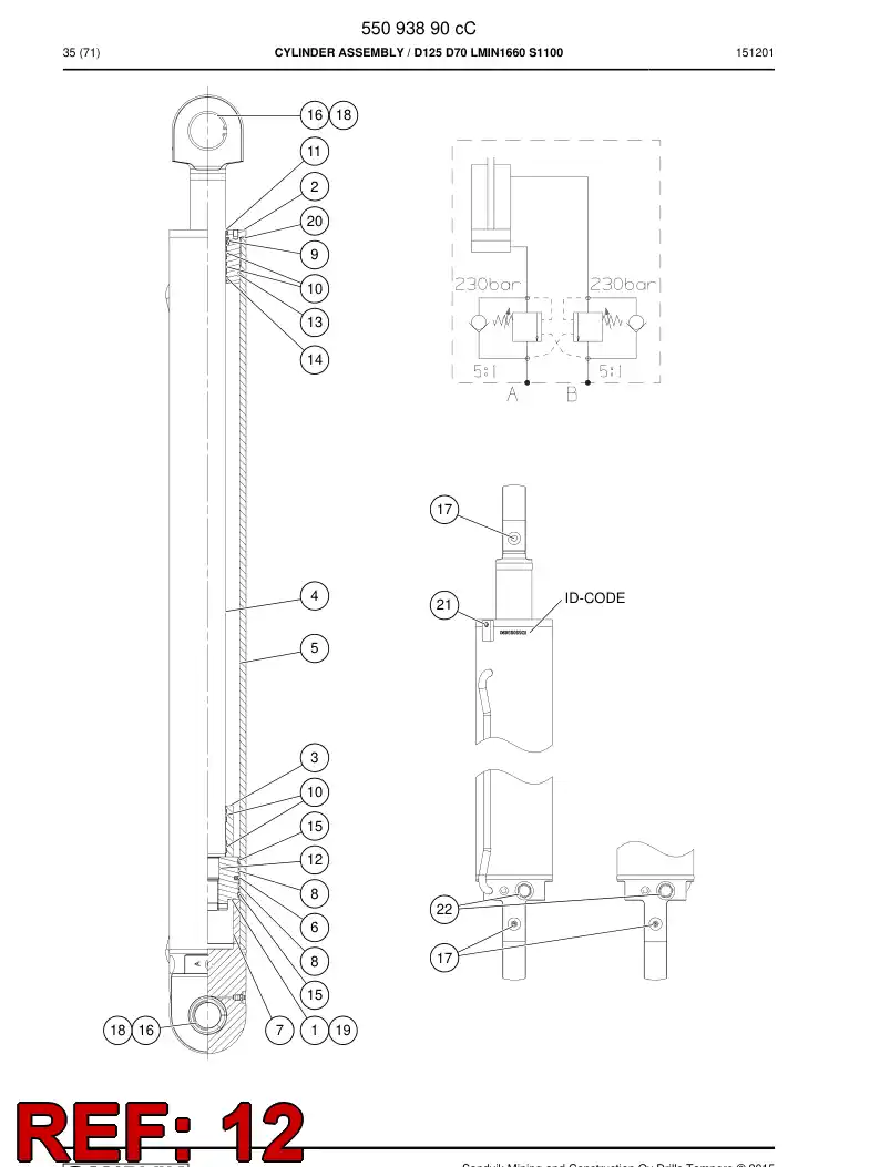 55100013 551 000 13 O-ring - Sandvik Technical Drawing