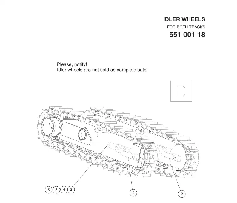 55100118bB 551 001 18bB IDLER WHEELS - Sandvik Technical Drawing