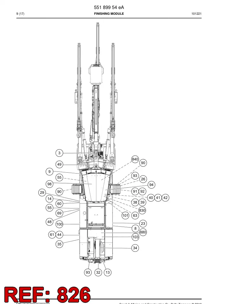 55100156 551 001 56 Decal - Sandvik Technical Drawing