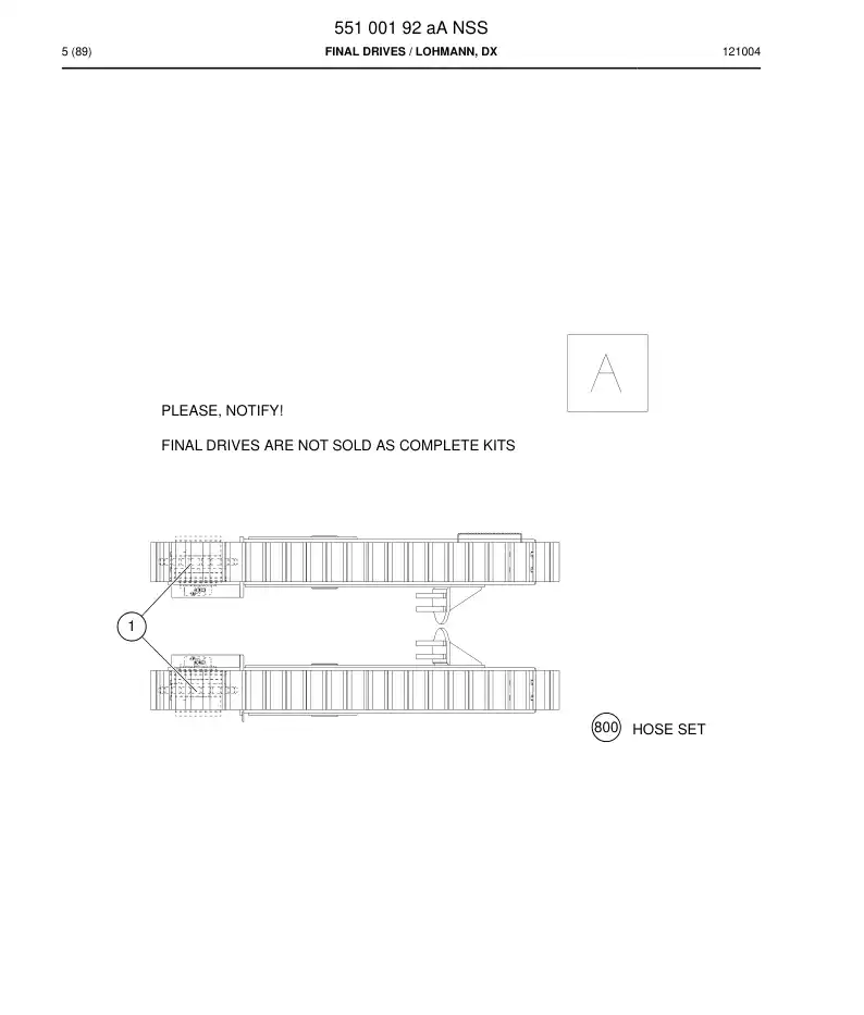 55100192a 551 001 92a Final Drives - Sandvik Technical Drawing