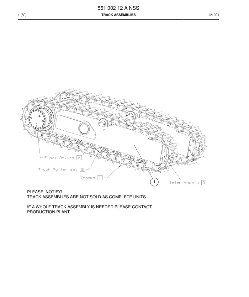 55100212 551 002 12 Track Assemblies - Sandvik Technical Drawing