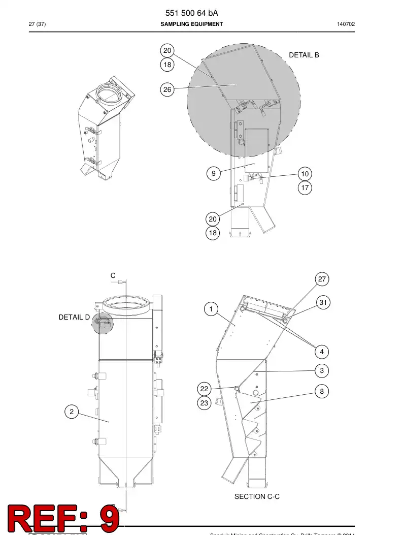 55150069a 551 500 69a Plate - Sandvik Technical Drawing