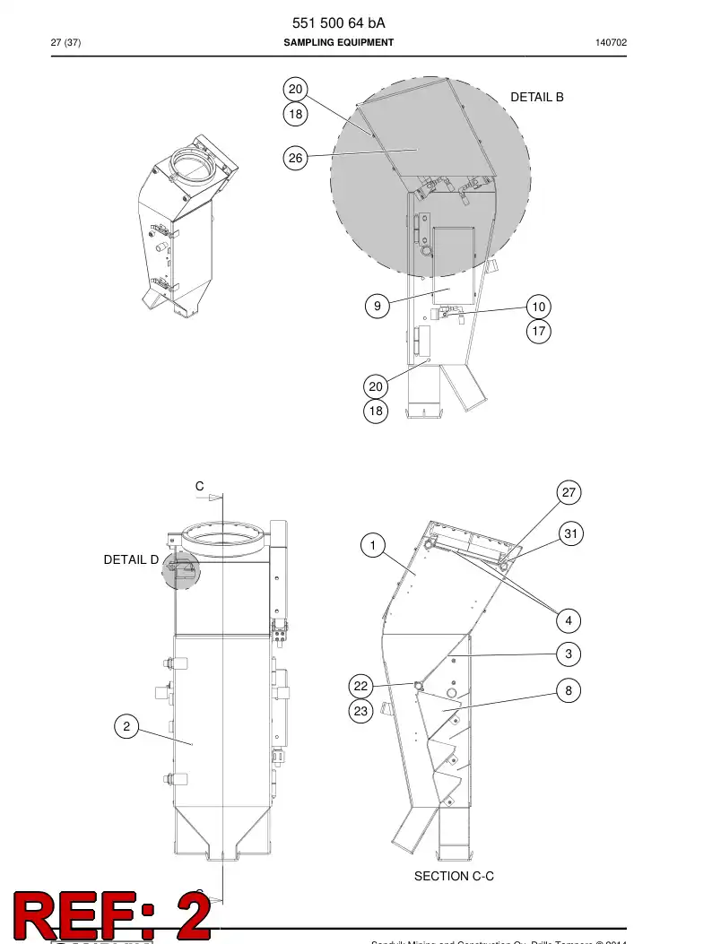 55150081a 551 500 81a Door - Sandvik Technical Drawing
