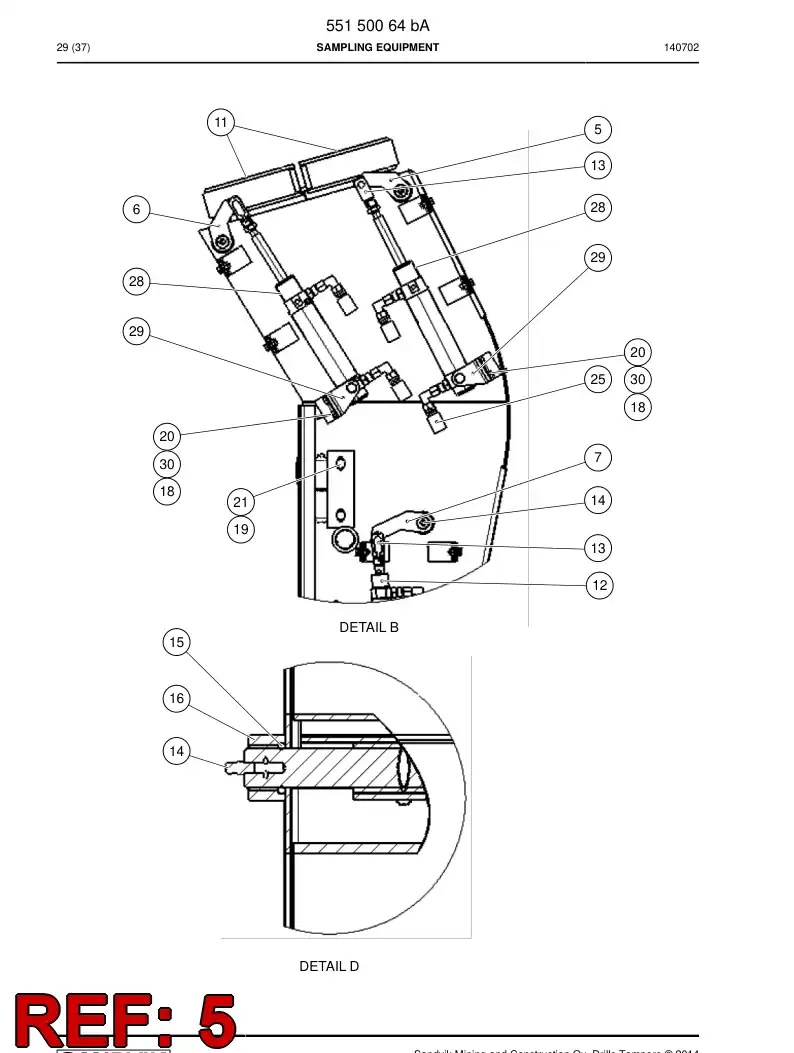 55150101a 551 501 01a Shaft - Sandvik Technical Drawing