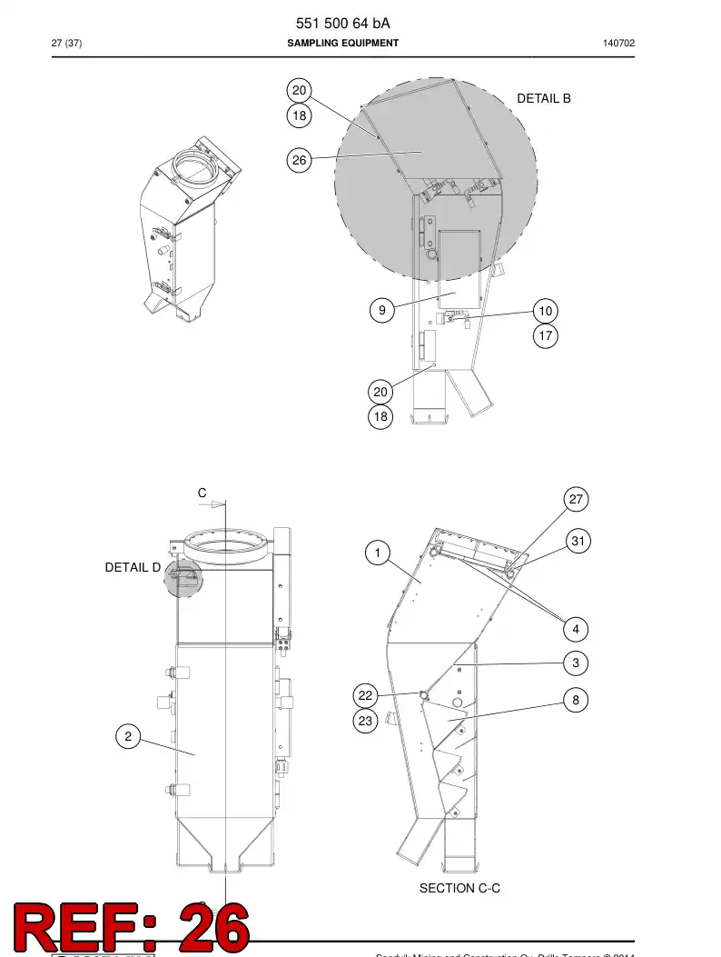55150121b 551 501 21b Plate - Sandvik Technical Drawing