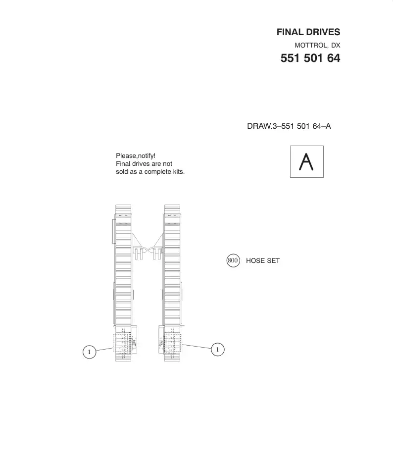 55150164bA 551 501 64bA FINAL DRIVES - Sandvik Technical Drawing