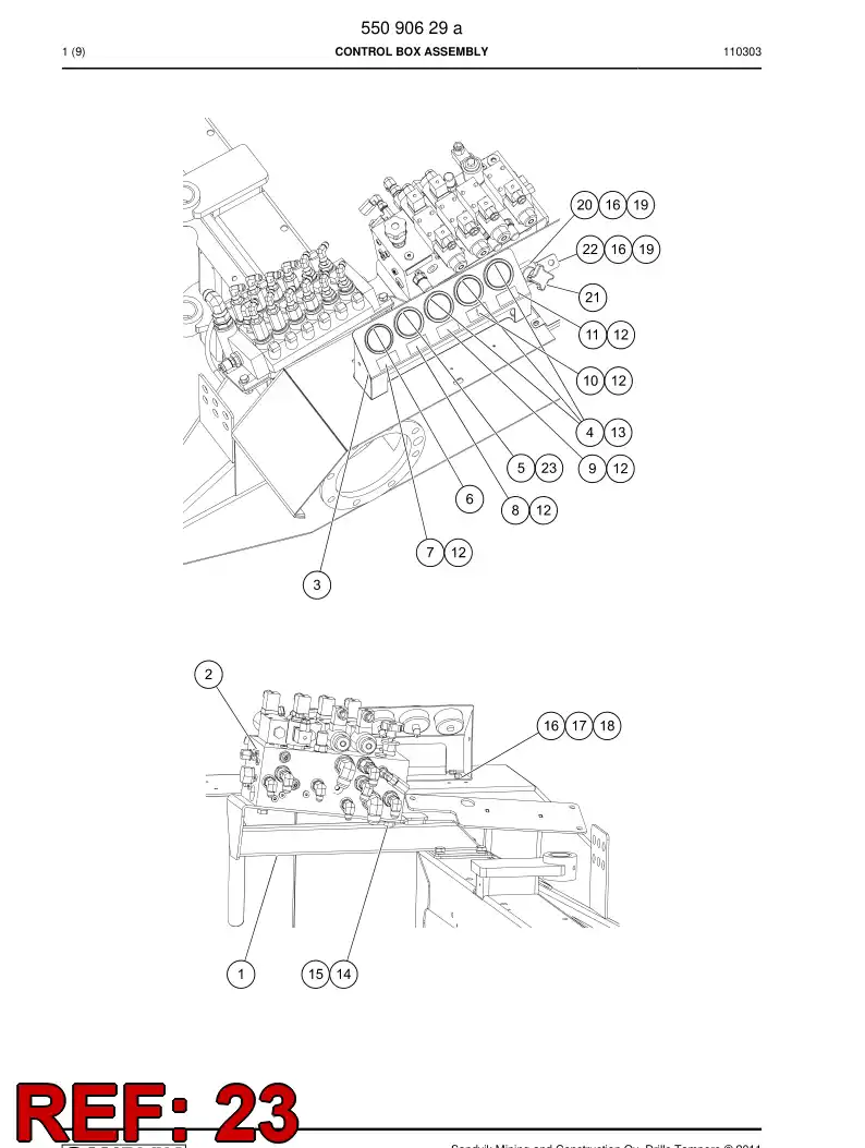 55150181 551 501 81 Hydraulic hose assembly - Sandvik Technical Drawing