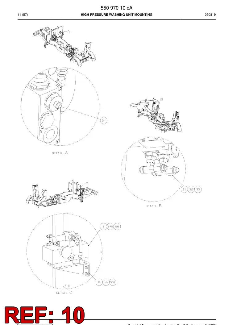 55150293 551 502 93 Mounting plate - Sandvik Technical Drawing