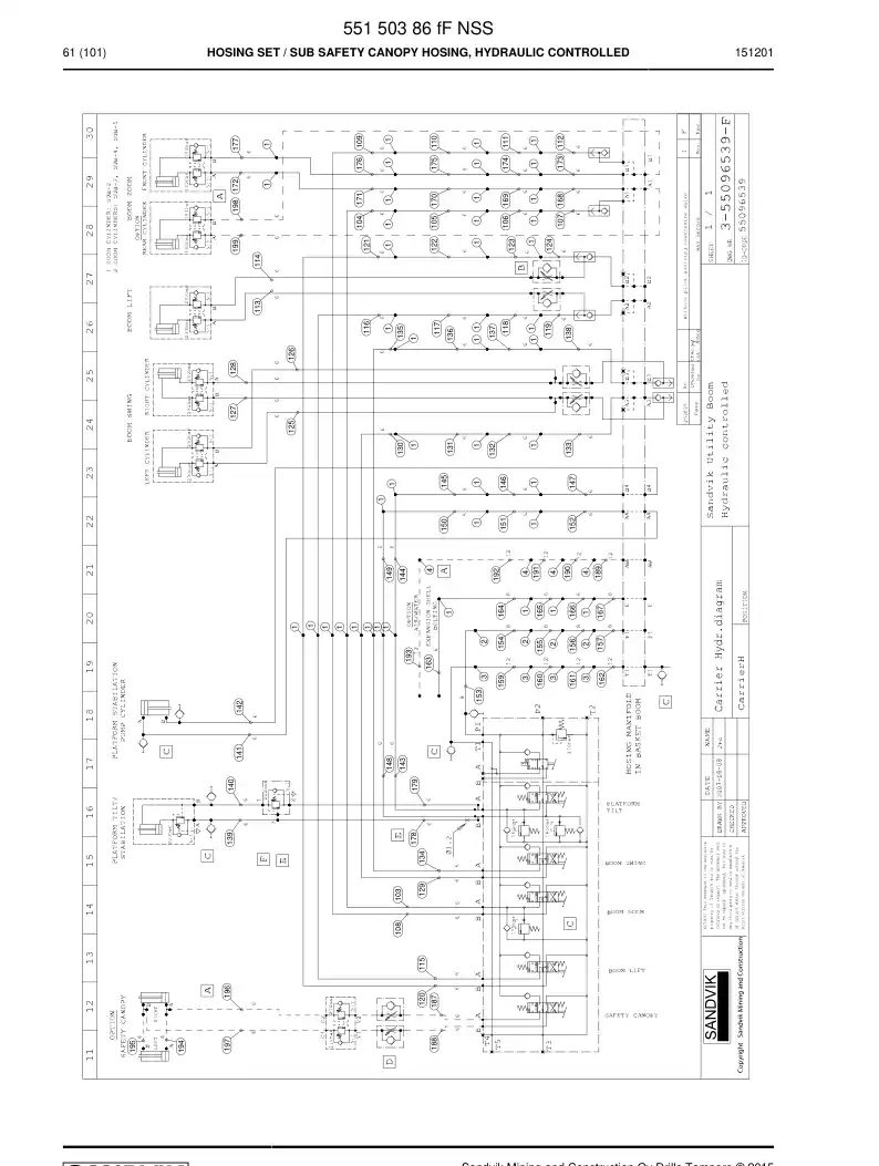 55150386f 551 503 86f Hosing Set - Sandvik Technical Drawing