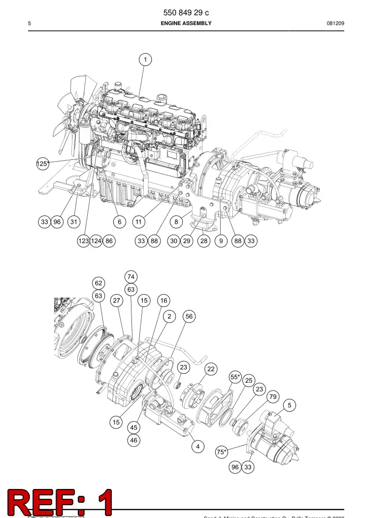 55150415 551 504 15 Engine - Sandvik Technical Drawing