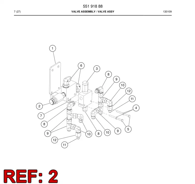 55150504 551 505 04 Valve Assembly - Sandvik Technical Drawing