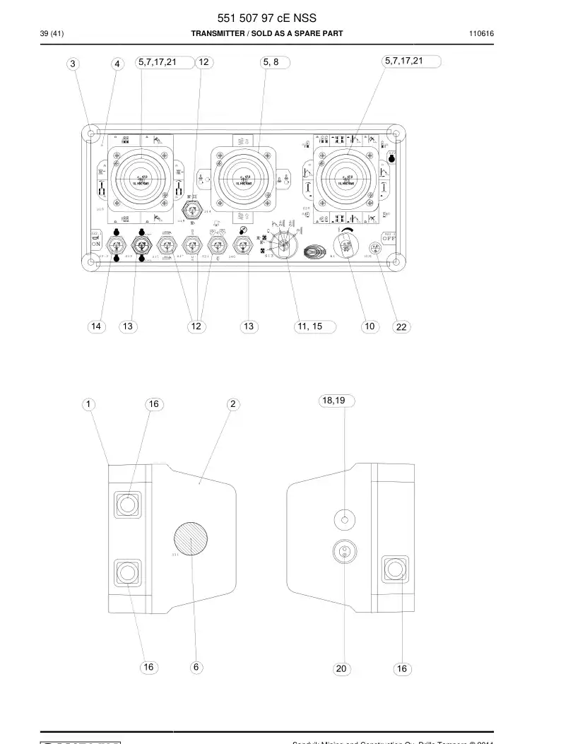 55150797c 551 507 97c Transmitter - Sandvik Technical Drawing