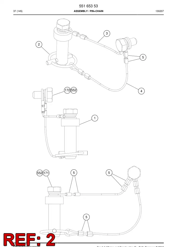 55151044 551 510 44 Linch Pin - Sandvik Technical Drawing