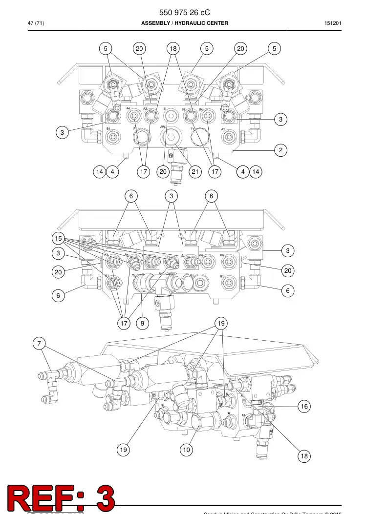 55151048a 551 510 48a Valve, Shuttle - Sandvik Technical Drawing