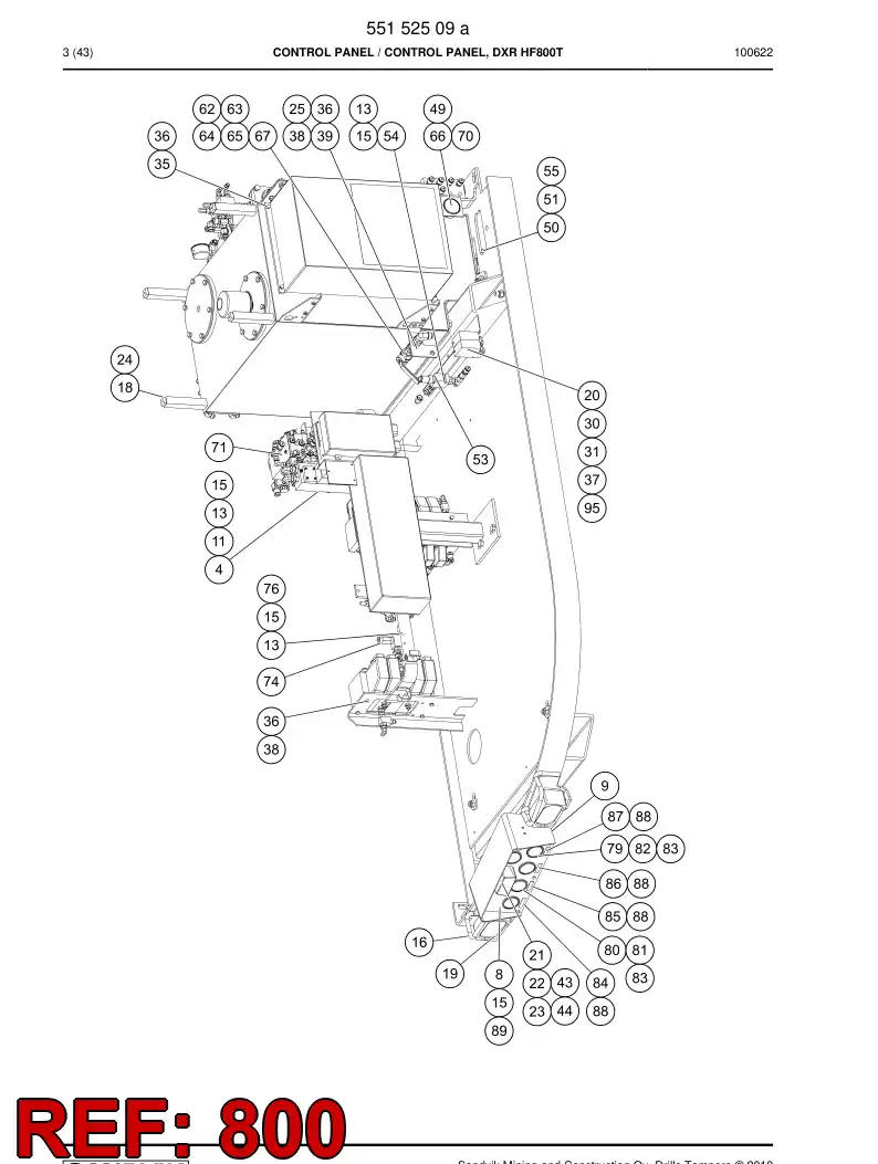 55151210a 551 512 10a HYDRAULIC DIAGRAM - Sandvik Technical Drawing
