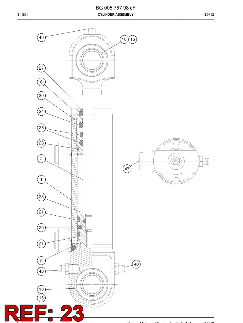 55151347 551 513 47 O-Ring - Sandvik Technical Drawing