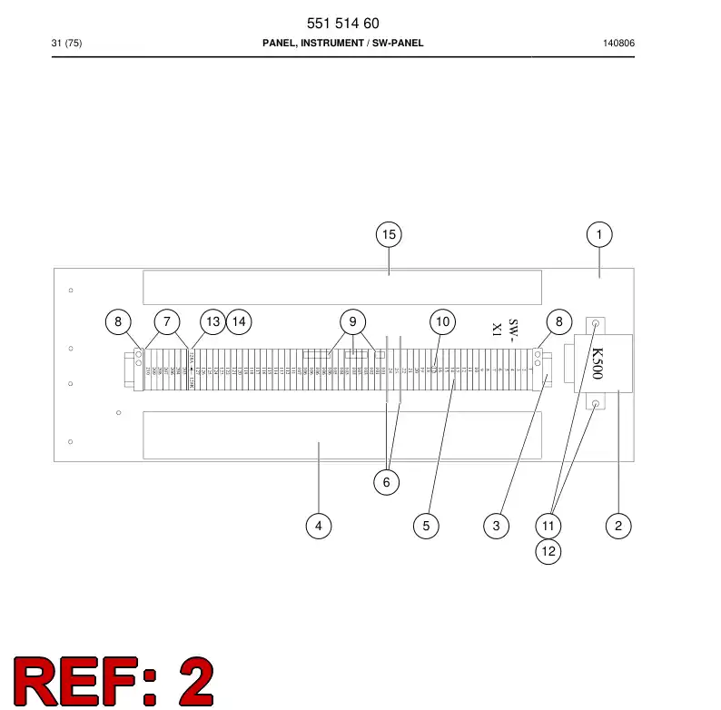 55151404 551 514 04 Relay - Sandvik Technical Drawing