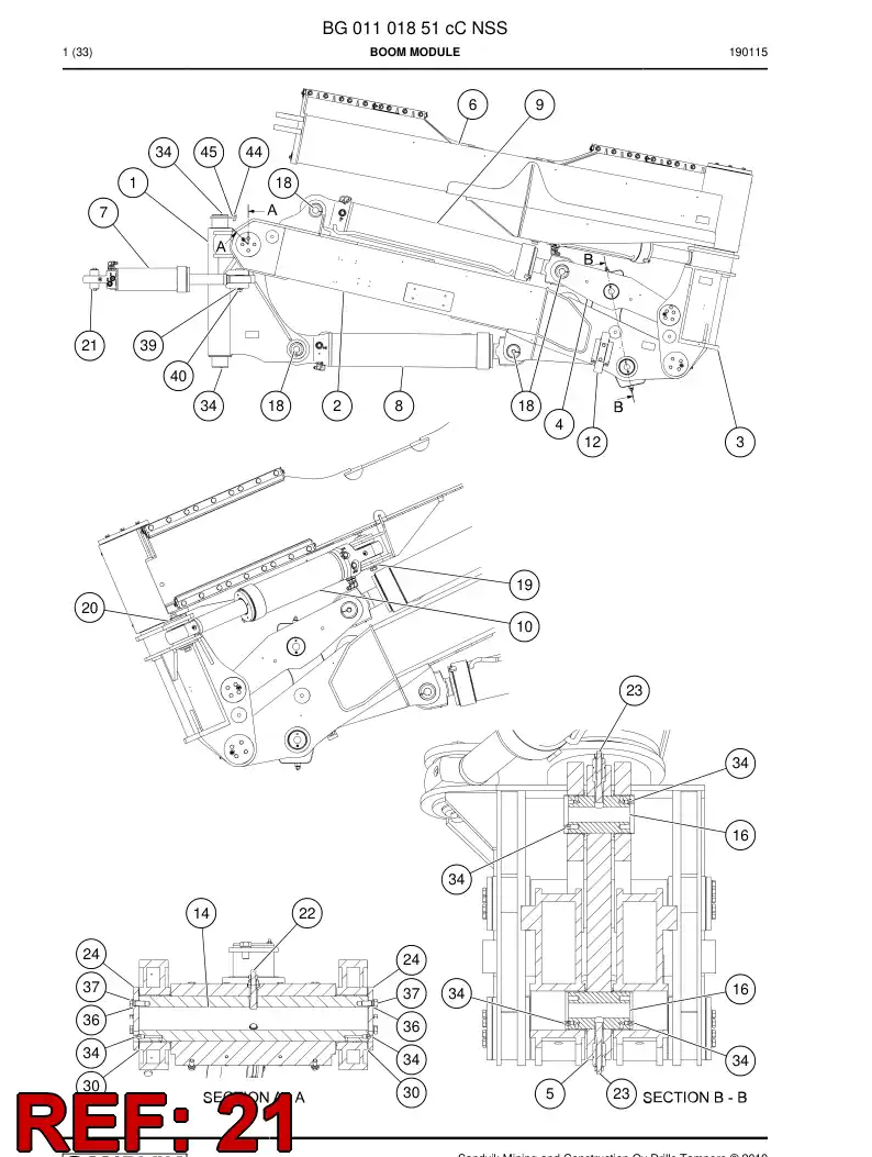 55151443 551 514 43 Pin, Taper - Sandvik Technical Drawing