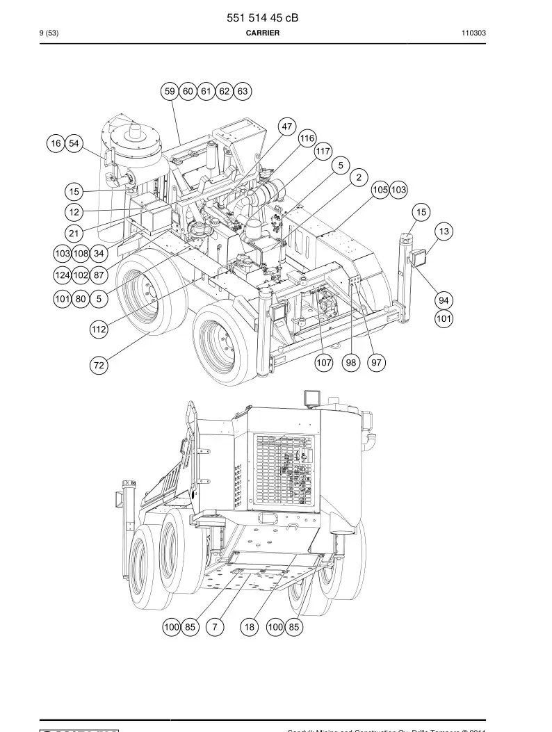 55151445k 551 514 45k Carrier - Sandvik Technical Drawing