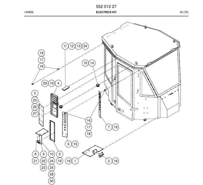 55151463 551 514 63 Cable Set - Sandvik Technical Drawing