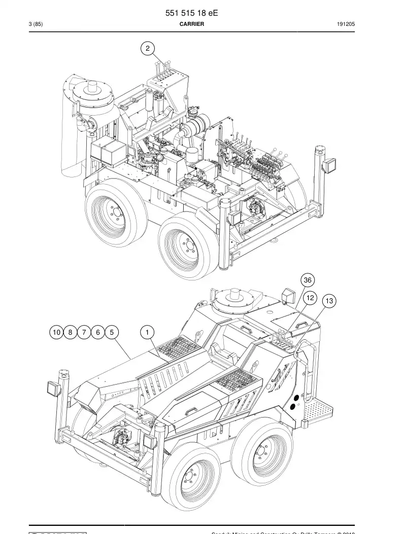 55151518e 551 515 18e Carrier - Sandvik Technical Drawing