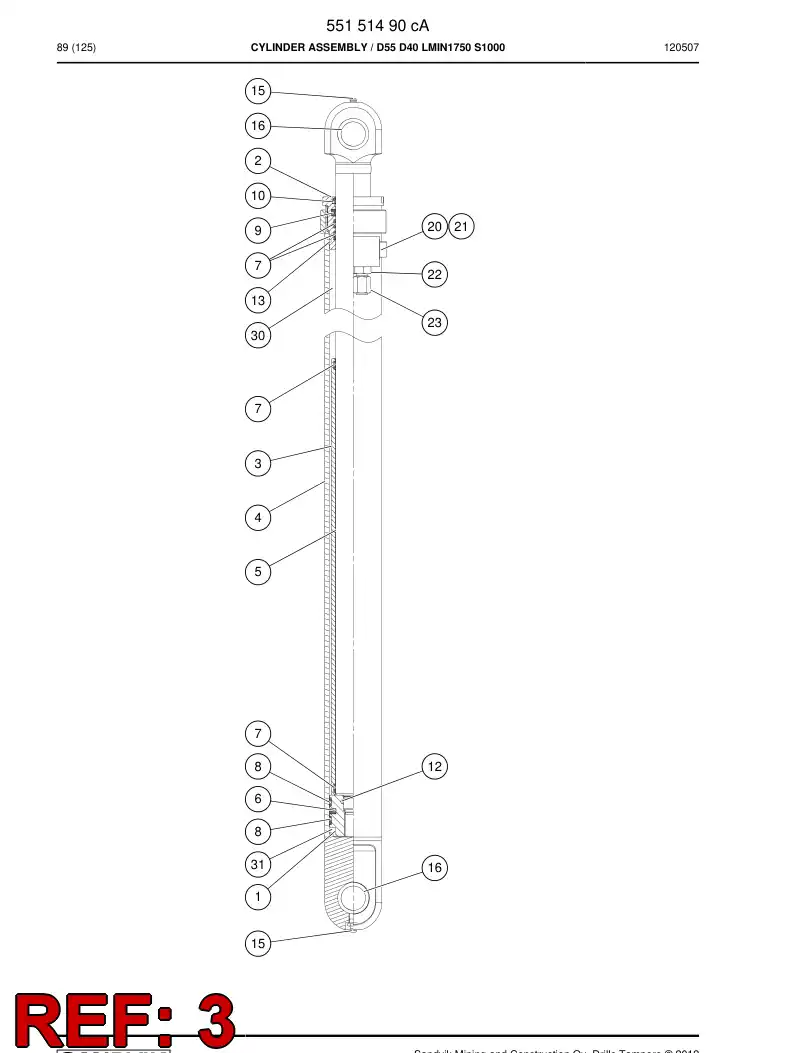 55151533a 551 515 33a Bushing - Sandvik Technical Drawing