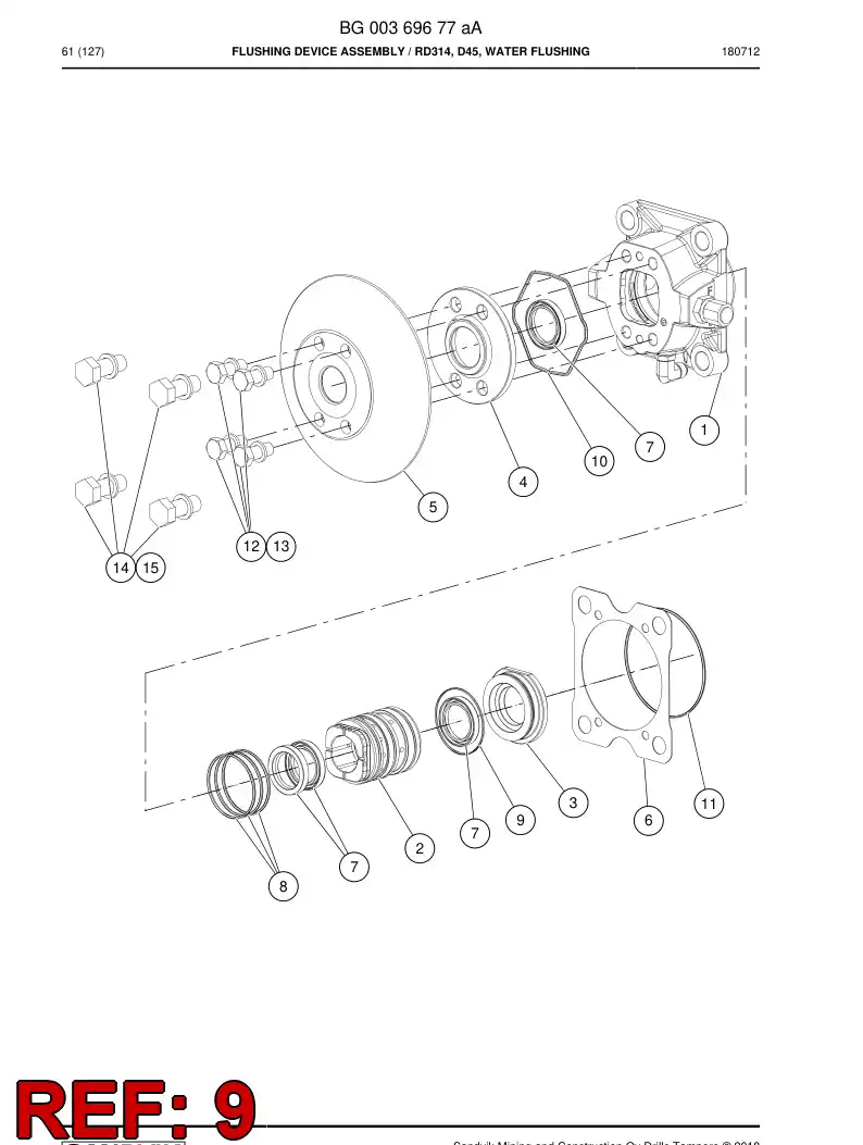 55151554 551 515 54 O-ring - Sandvik Technical Drawing