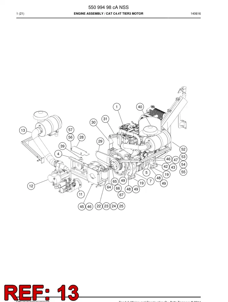 55151647b 551 516 47b Air Cleaner Assembly - Sandvik Technical Drawing