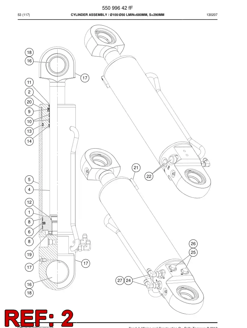 55151652c 551 516 52c Cover, Front - Sandvik Technical Drawing