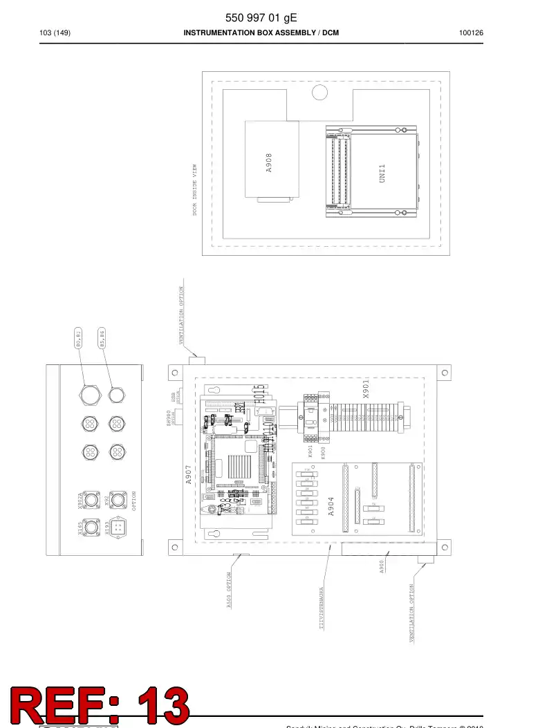55151736 551 517 36 Wiring instruction - Sandvik Technical Drawing