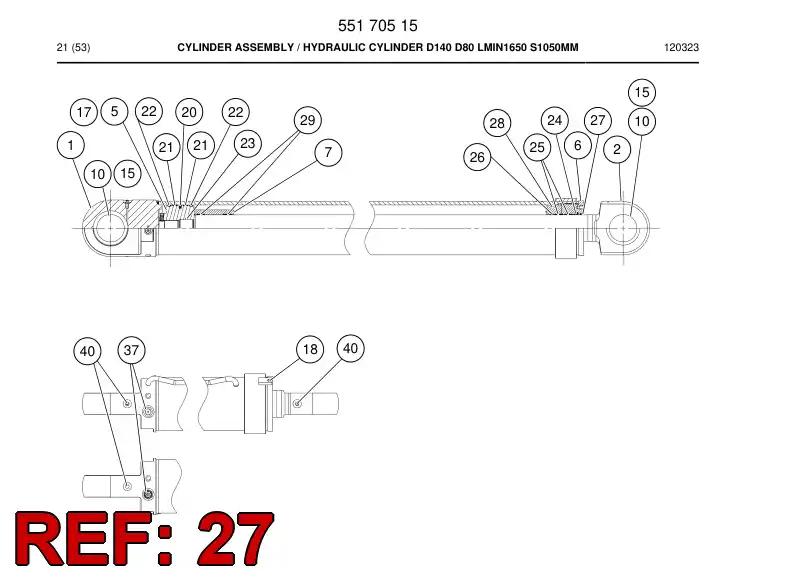 55151811 551 518 11 Wiper - Sandvik Technical Drawing