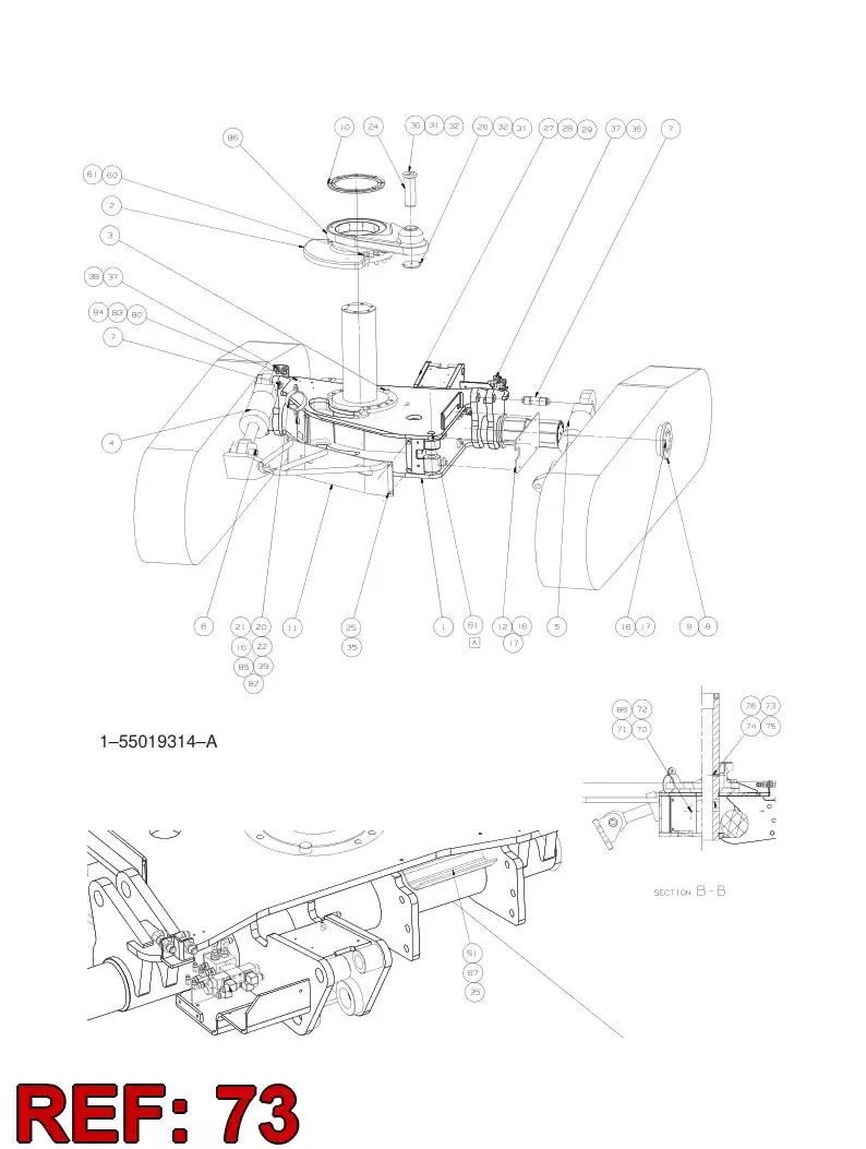 55151842 551 518 42 Hose Assembly, Hydraulic - Sandvik Technical Drawing